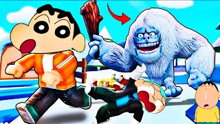 SHINCHAN Masao Escape Giant Yeti 😱  SHINCHAN Playing Roblox [upl. by Irrot]