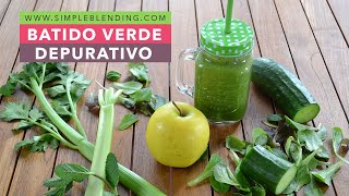 BATIDO VERDE DIURÉTICO  Receta de smoothie depurativo  Batido detox con manzana [upl. by Gonnella273]