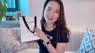 Celine Unboxing  Mini Triomphe bag  Size  Whats fit inside  Price [upl. by Neras]