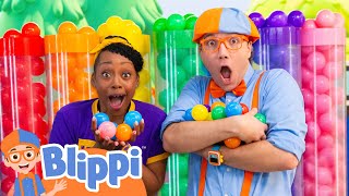 Learn Colors with Blippi in a Fun Ball Pit Game  Blippis Playdate  Educational Videos for Kids [upl. by Pavier]