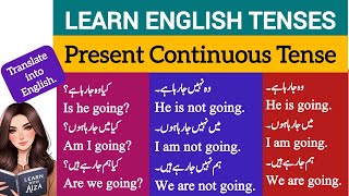 Learn English Tenses PRESENT CONTINUOUS  PRESENT CONTINUOUS TENSE IN URDUHINDI I فعل حال جاری [upl. by Battista672]