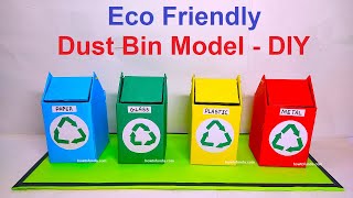 how to make dustbin model environment friendly project  garbage disposable  diy  howtofunda [upl. by Haidej]