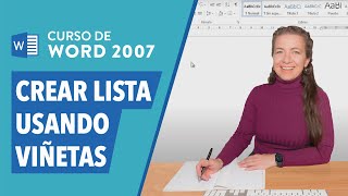 CURSO DE WORD 2007 Cómo crear una lista en Word usando viñetas [upl. by Aynod]