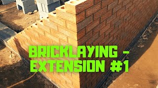 Bricklaying  Extension  Building Corners bricklaying bricky England [upl. by Lemcke]