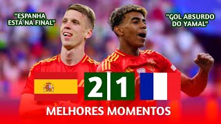 ESPANHA X FRANÇA  MELHORES MOMENTOS  SEMIFINAL  EUROCOPA 2024 [upl. by Nicolella]