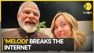 Melodi Selfie  Indian PM Modis selfie with Italian PM Meloni goes viral  WION [upl. by Eecyac]