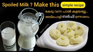 Mawa Burfi Using Spoiled Milk  Simple Broken Milk Recipes [upl. by Janean354]