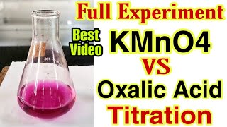 Titration Oxalic Acid Vs KMnO4 in Hindi  Full Experiment with Calculations  Chemistry Practical [upl. by Attesor591]