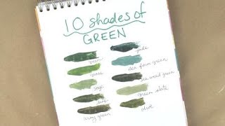 10 Shades of Green  How to Make Sea Foam Green Paint Jade Color Sage Colour Olive and Seaweed [upl. by Dekeles263]