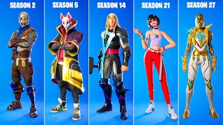 Evolution of Fortnite Tier 1 Battle Pass Skins Chapter 1 Season 1  Chapter 4 Season OG [upl. by Bussy463]