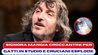 CRUCIANI SHOW LITIGA CON UNA SIGNORA CHE MANGIA CROCCANTINI COME PROTESTA [upl. by Laiceps]