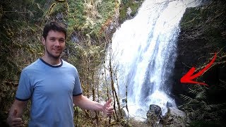 Hiking Behind a Waterfall  Little Mashel Falls in Eatonville Washington [upl. by Adnotal136]