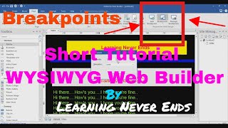 Breakpoints in WYSIWYG Web Builder Create Responsive Website Mobile Friendly by Learning Never Ends [upl. by Mackintosh]