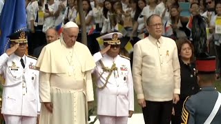 🇻🇦🇵🇭 Vatican and Philippines National Anthem  Head of State Pope Franciss State Visit 2016 [upl. by Anitnoc203]