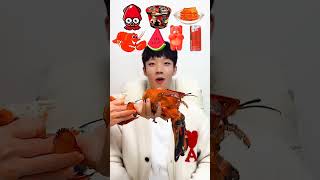 Random Red food MUKBANG 🦞 [upl. by Richers]