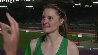 Ciara Mageean celebrates 1500m🥇 medal at the European Athletics Championships Rome 2024 [upl. by Adnilam]