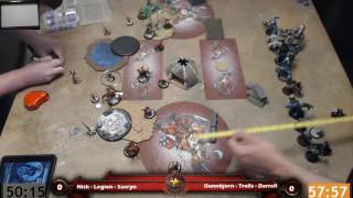 Warmachine MK3  Legion Saeryn Vs Trollbloods Gunnbjorn [upl. by Retniw]