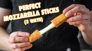 Cheesy Homemade Mozzarella Sticks 3 Ways  3 Million Subscriber Special [upl. by Malorie88]