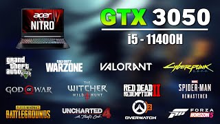 Acer Nitro 5  i5 11400H RTX 3050  12 Games Tested 2022 [upl. by Ellessig]