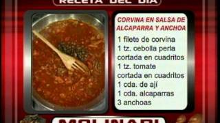 MOLINARI RECETA CORVINA EN SALSA DE ALCAPARRAS Y ANCHOAS CEVICHE DE PESCADO DEL RESTAURANTE MARRECIFE [upl. by Trini]