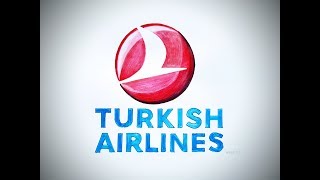 HOW TO DRAW TURKISH AIRLINES LOGO Türk Hava Yolları logosu nasıl çizilir [upl. by Lauri623]