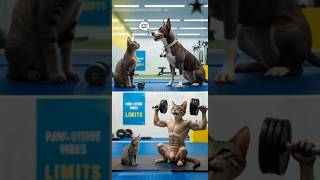 Cat Gym With Dog short shorts gym [upl. by Marlea]