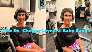 Choppy Layered Hair amp Baby Bangs  How I Got The New Hairstyle I Wanted [upl. by Turne231]