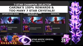 HUMONGINORMOUS CRYSTAL OPENING CLEANUP AND REWARDS OPENING TOO MANY 7 STARS TO COUNT MCOC [upl. by Odlanar]