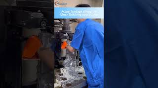 Actual footage of engine block finishing operations Part 3 engineparts engineblock shorts [upl. by Oiratnom]