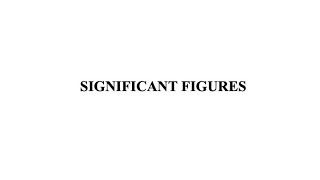 Significant Figures [upl. by Handbook]