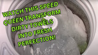 Full Wash 2019 Speed Queen Washer TC5000WN Load of Hand Towels Heavy Duty AWN632SP116TW01 [upl. by Kcirederf]