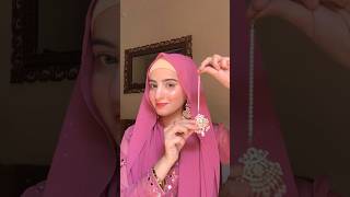 Hijab tutorial for Eid 🌙🪷 hijab tutorial with teeka  hijab tutorial with earrings  hijab [upl. by Assenev]