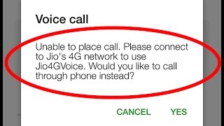 How to fix Unable to place callPlease connect to jios 4G network to use Jio4G Voice [upl. by Ivek]