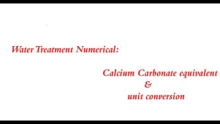 Unit conversion  Hardness of Water [upl. by Jewelle]