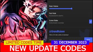 NEW UPDATE CODES RERELEASE Grand Kaizen ROBLOX  LIMITED CODES TIME  DECEMBER 31 2023 [upl. by Franek]