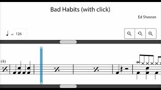 Bad Habits Rockschool Drums Grade 1 Backing Track 2024 [upl. by Atinet640]