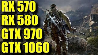 Sniper Ghost Warrior 3 GTX 1060 6GB  GTX 970  RX 570 4GB  RX 580 8GB 1080p FRAME RATE COMPARISON [upl. by Chari216]