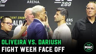 Charles Oliveira vs Beneil Dariush Fight Week Face Off [upl. by Forward]