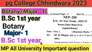 BSc 1st year Botany Major 1 first question paper 2023 pg College Chhindwara 1st year [upl. by Yttap]