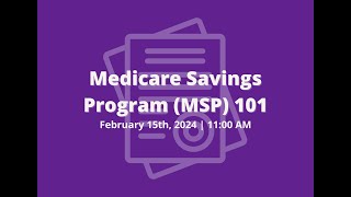 Medicare Savings Program MSP 101 [upl. by Llennyl]