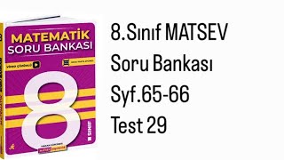 8SINIF MATSEV MATEMATİK S6566 TEST 29 [upl. by Hauhsoj]