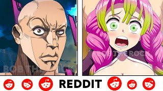 Demon Slayer Girls vs Reddit The Rock Reaction Meme Anime vs Reddit [upl. by Assillem]