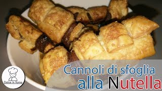 Cannoli di Pasta sfoglia alla Nutella ricetta 2 minuti [upl. by Khalid]