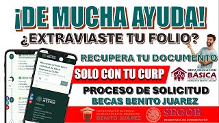 🔴¡TE SERÁ DE MUCHA AYUDA🔴 ¿EXTRAVIASTE TU FOLIO DE REGISTRO RECUPERA TU DOCUMENTO ASÍ ¡HAY TIEMPO [upl. by Marina]