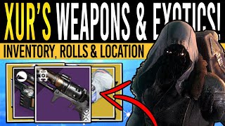 Destiny 2 XURS NEW WEAPONS amp ARMOR 29th March Xur Inventory  Armor Loot amp Location [upl. by Suiradel]