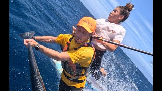 Downwind Foiling Crash 2 Miles off Mauis North Shore [upl. by Patten]