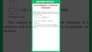 Perkin reaction Electrophillic substitution  Benzaldehyde vs Aliphatic Aldehydes [upl. by Gujral710]