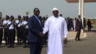 Gambian President Adama Barrow arrives in Dakar [upl. by Razid]