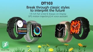 DT103 Smartwatch 19inch AOD NFC AI voice assistant 11 Menu UI 500 watchface [upl. by Danyette197]