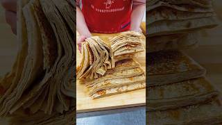 The recipe of the thousandlayer cake with leavened dough shorts cooking satisfyingvideo [upl. by Anihsat]